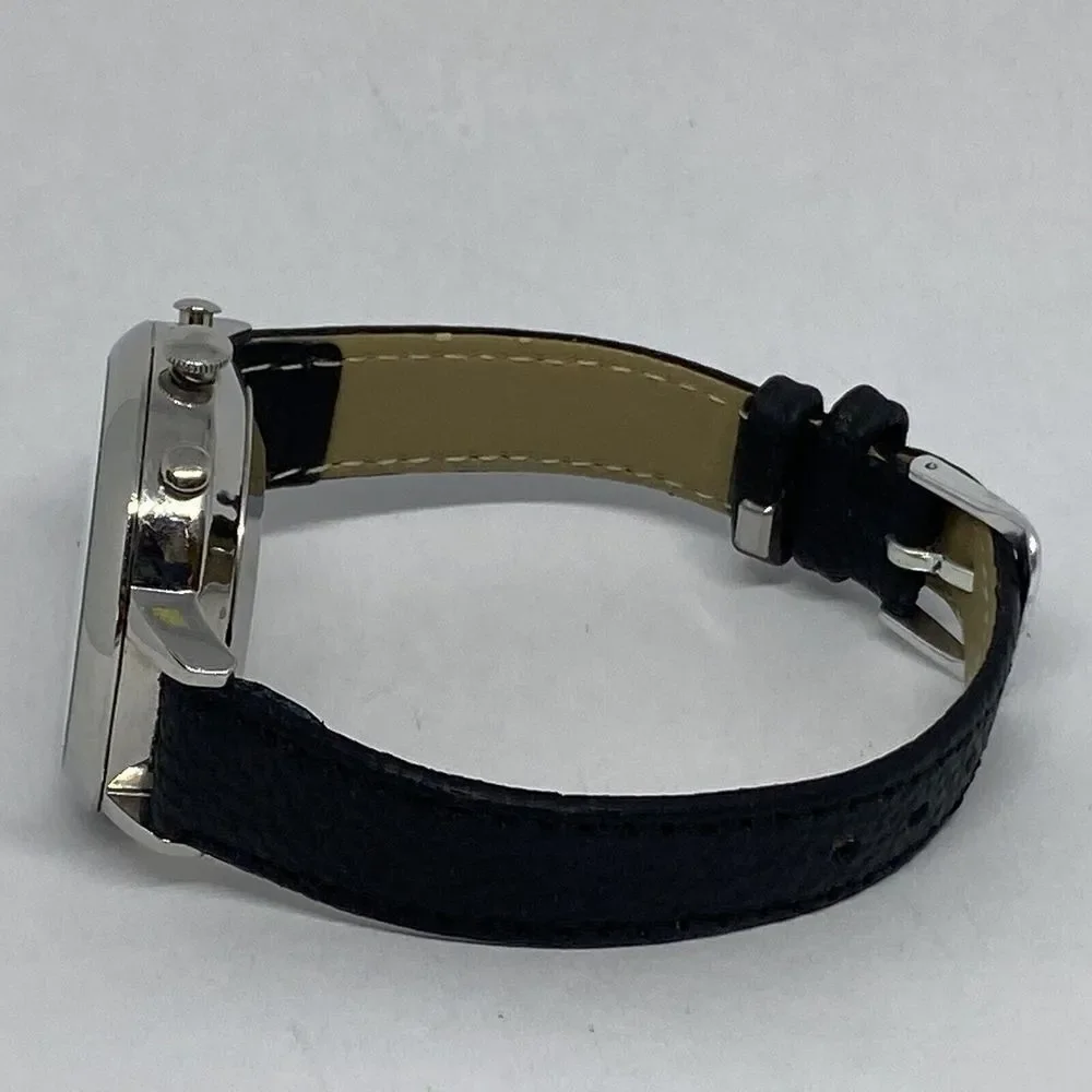 Fossil FTW5019 Women's Black Leather Silver Analog Dial Hybrid Smart Watch XX811
